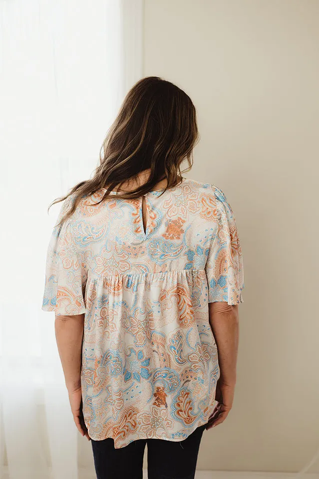 Paisley Print Loose Blouse