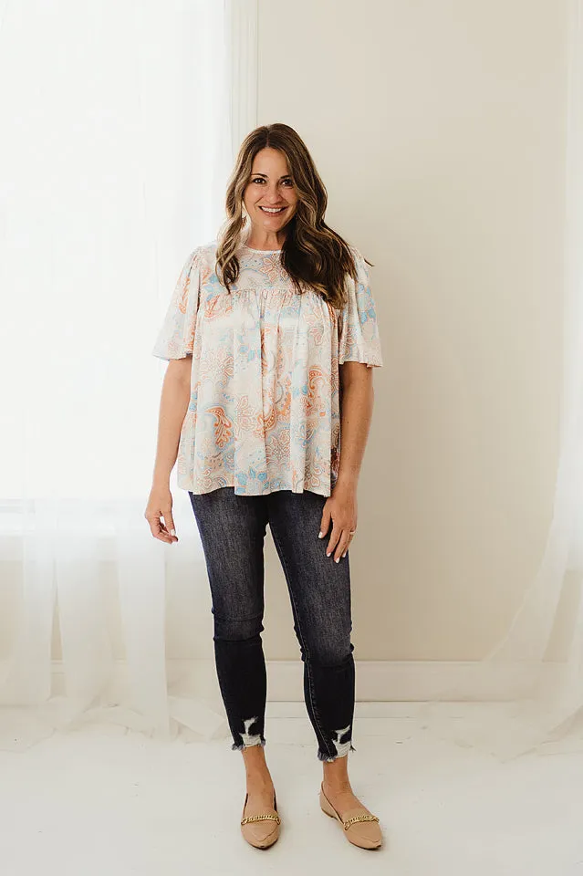 Paisley Print Loose Blouse