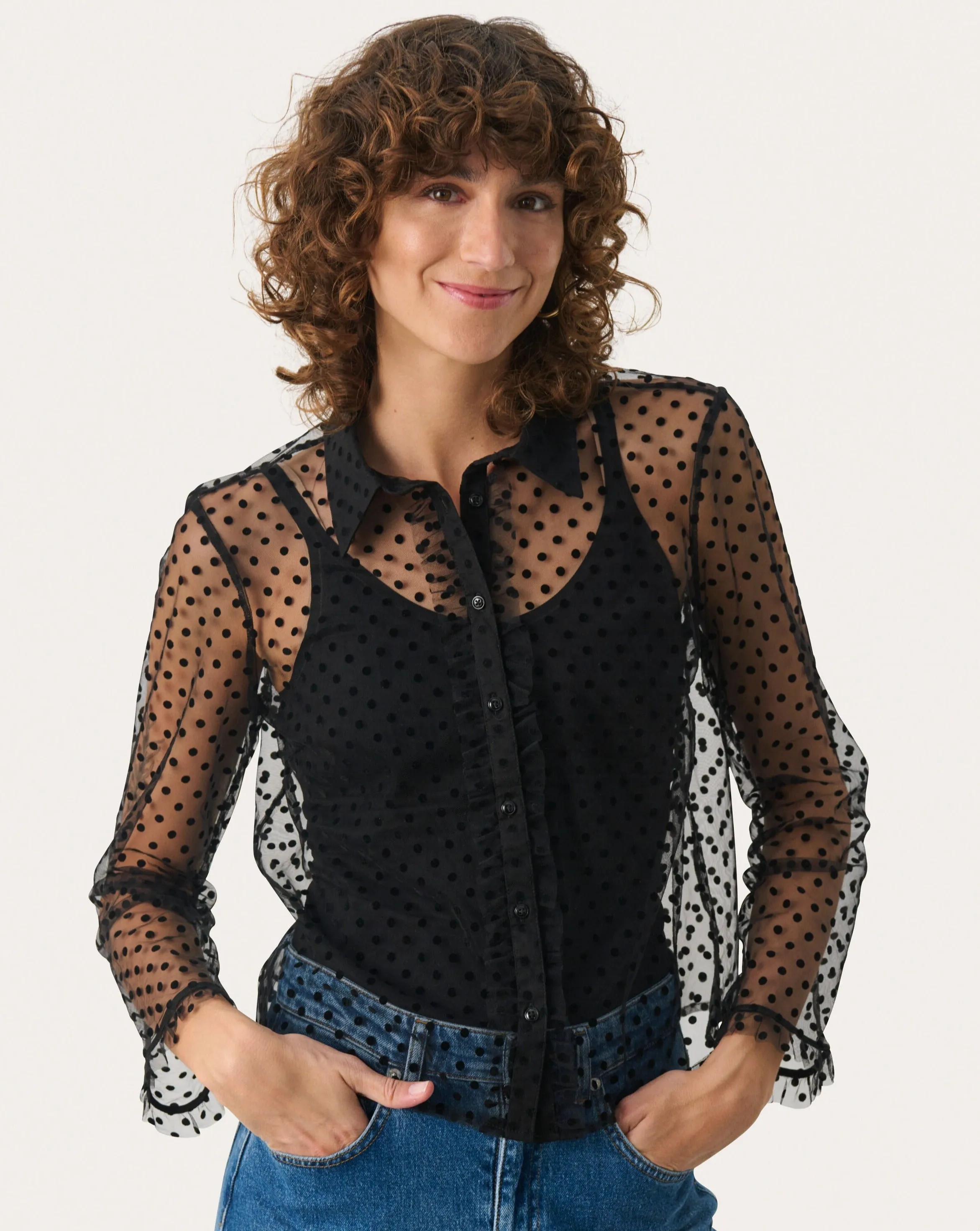 Part Two Marikke Sheer Button Down