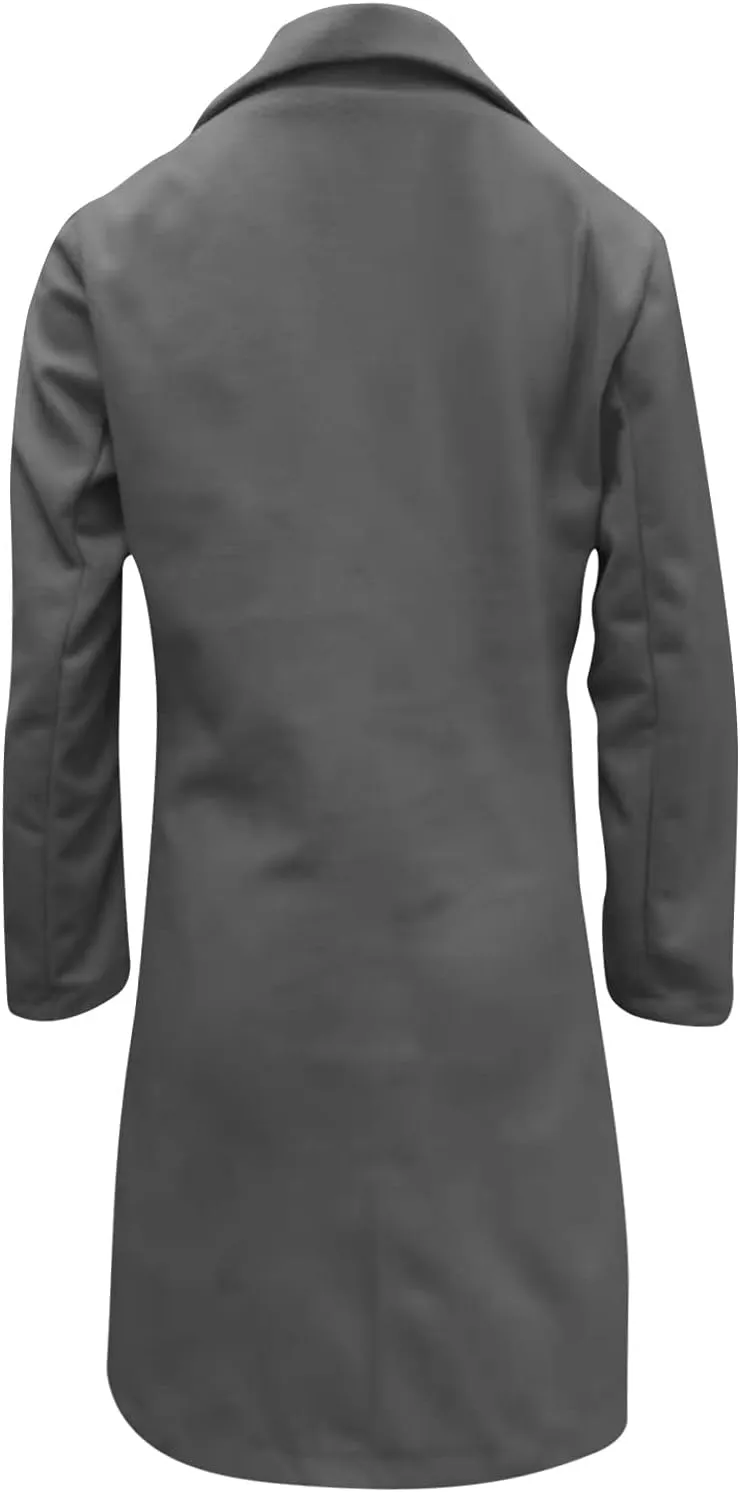 PETYCZEN Oversized Blazers for Women Long Sleeve Lapel Open Front Business Casual Tweed Blazer Jackets Casual Trench Coats