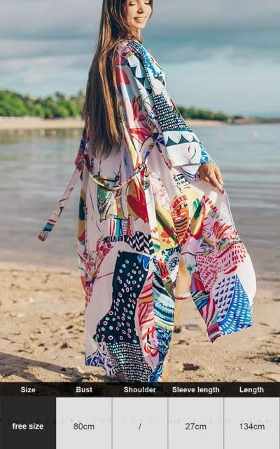 Purpdrank - Zebra Snake Print Chiffon Beach Cover Up Tunics For Beach Long Kaftan Beachwear Boho Chic Hippie Beach Strandjurk Sundress