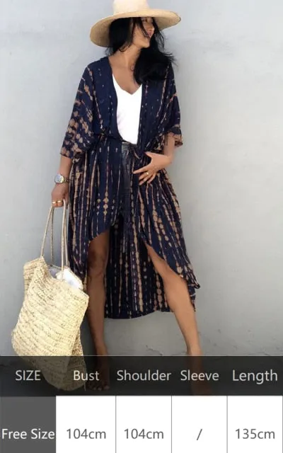 Purpdrank - Zebra Snake Print Chiffon Beach Cover Up Tunics For Beach Long Kaftan Beachwear Boho Chic Hippie Beach Strandjurk Sundress