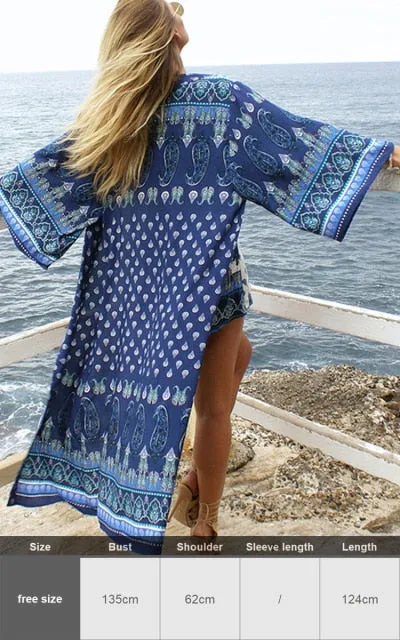 Purpdrank - Zebra Snake Print Chiffon Beach Cover Up Tunics For Beach Long Kaftan Beachwear Boho Chic Hippie Beach Strandjurk Sundress