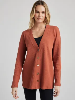 Relaxed Cardigan - Baked Clay