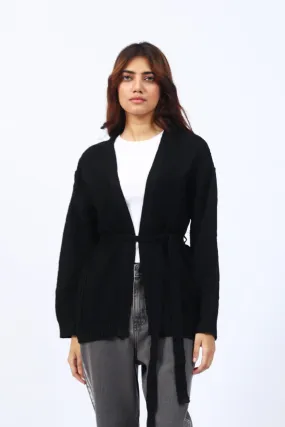 RELAXED FIT BELTED CARDIGAN