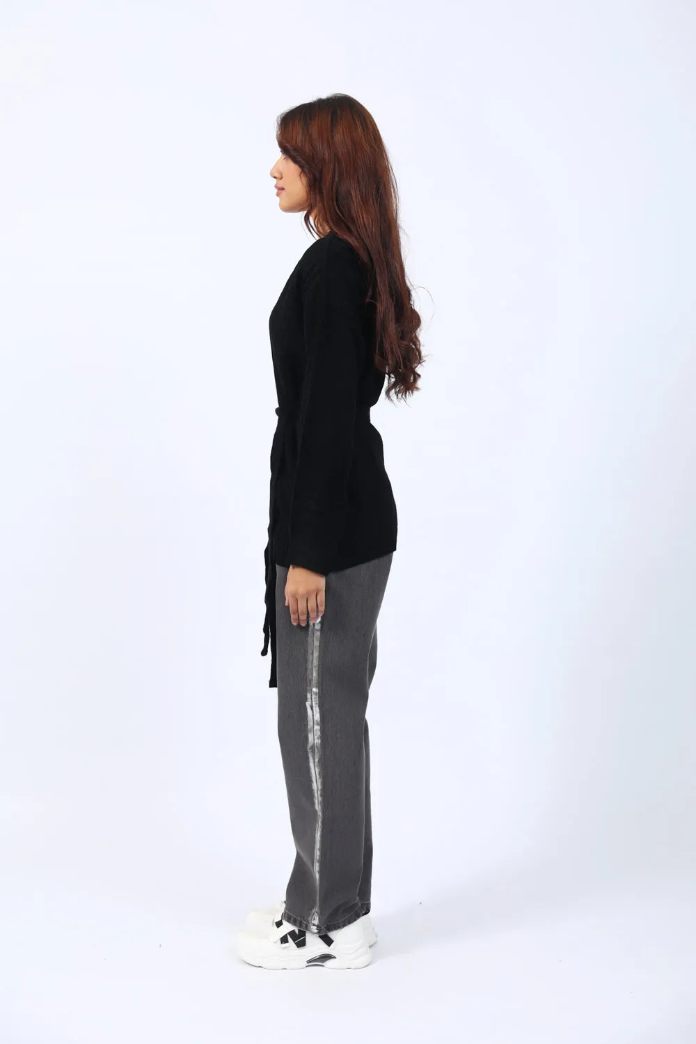 RELAXED FIT BELTED CARDIGAN