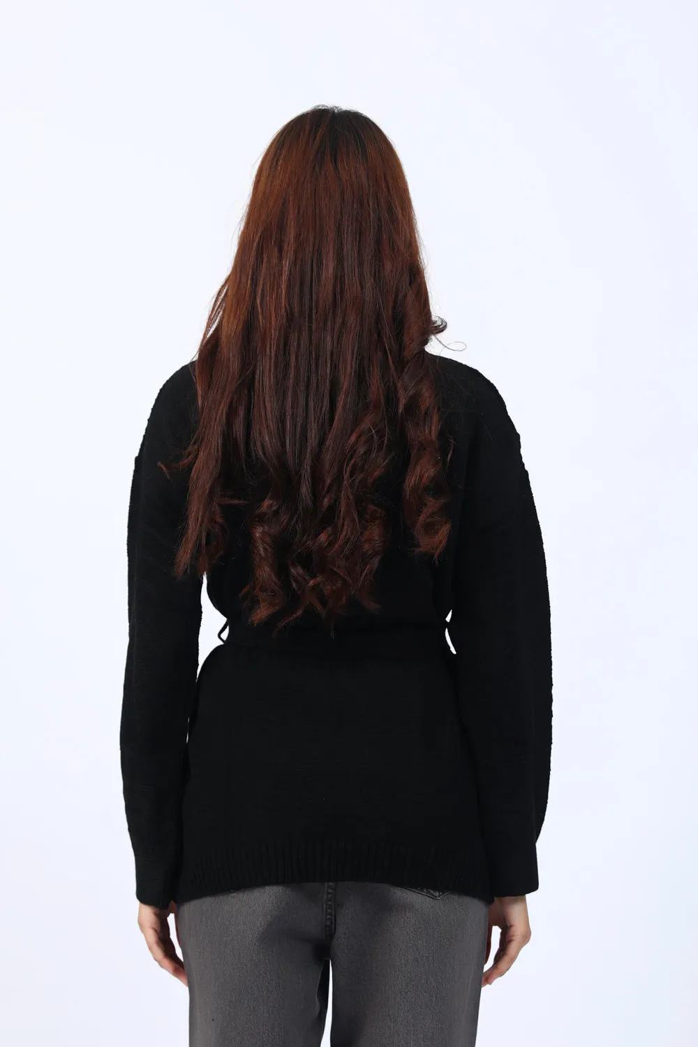 RELAXED FIT BELTED CARDIGAN