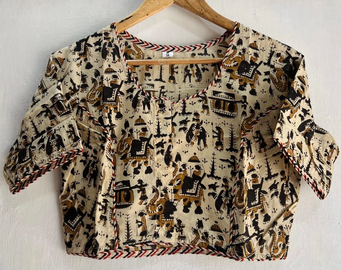 Sayani | Pure Cotton Hand Block Print Boat Neck Blouse