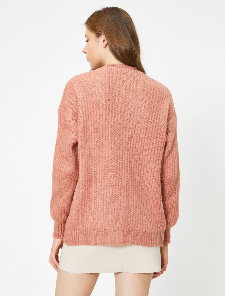 Short Oversize Cardigan in Pink