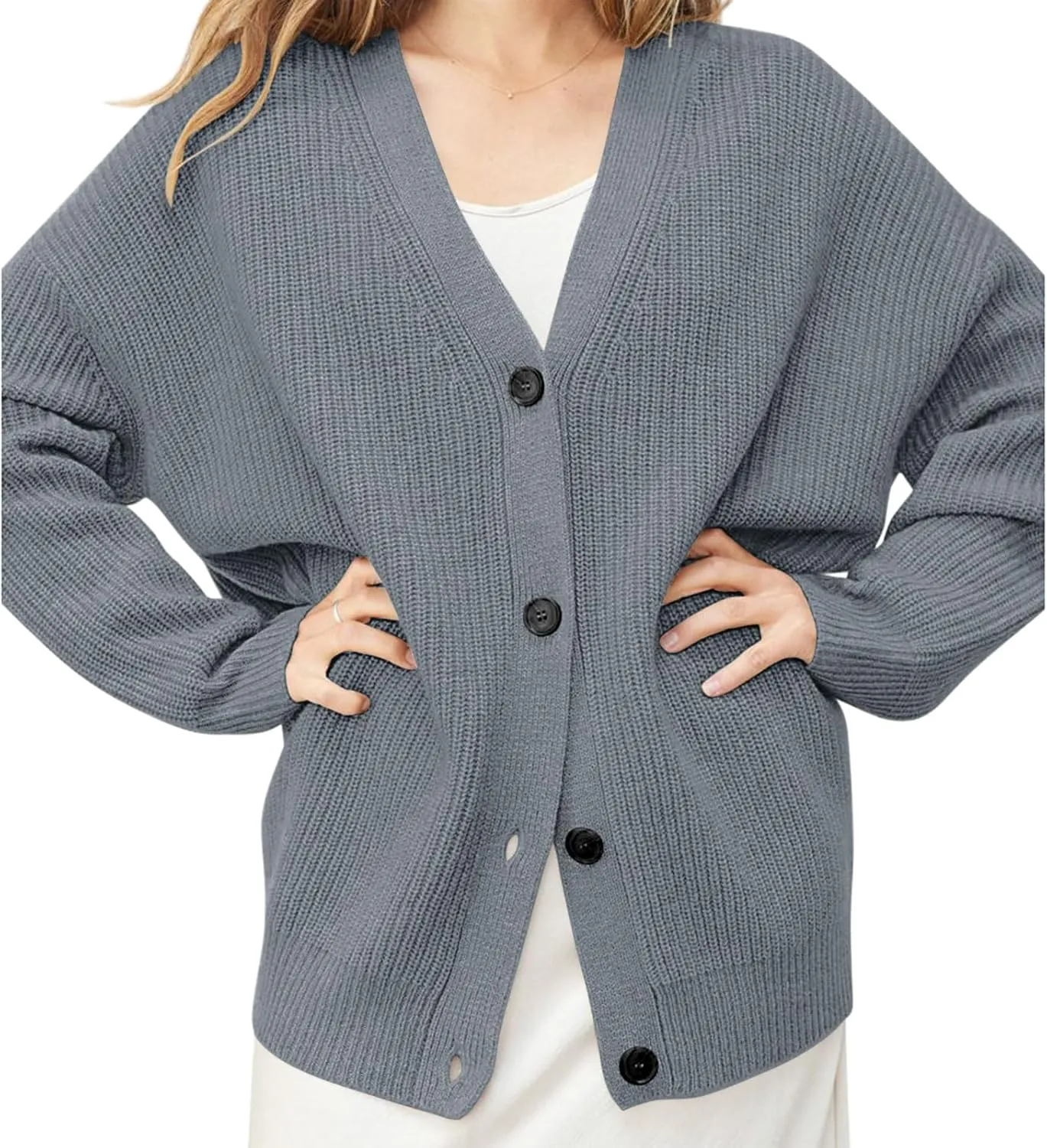Shy Velvet Cardigan Sweaters for Women 2024 Open Front Oversized Button Lightweight V Neck Loose Cardigans Trendy Outwear
