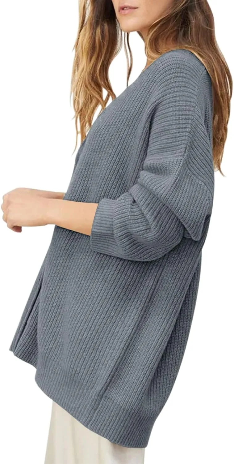 Shy Velvet Cardigan Sweaters for Women 2024 Open Front Oversized Button Lightweight V Neck Loose Cardigans Trendy Outwear