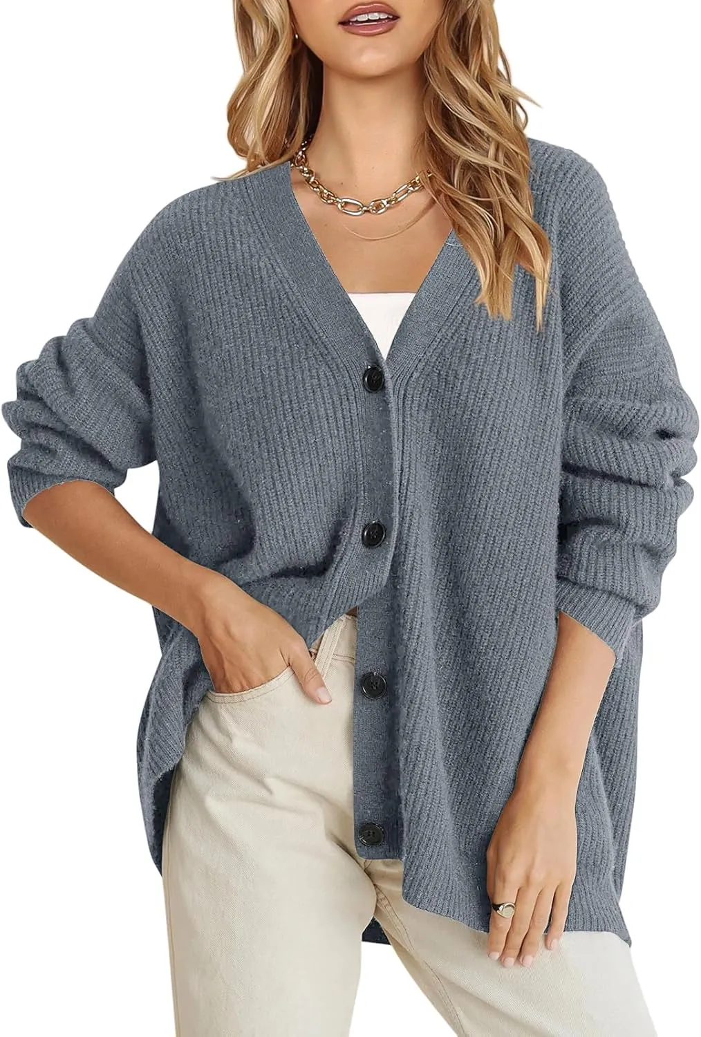 Shy Velvet Cardigan Sweaters for Women 2024 Open Front Oversized Button Lightweight V Neck Loose Cardigans Trendy Outwear