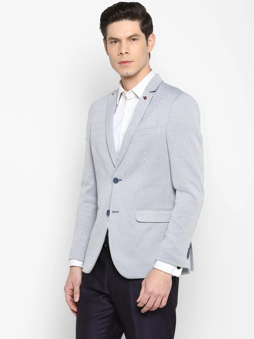 Stipe Silver Grey Blazer for Men