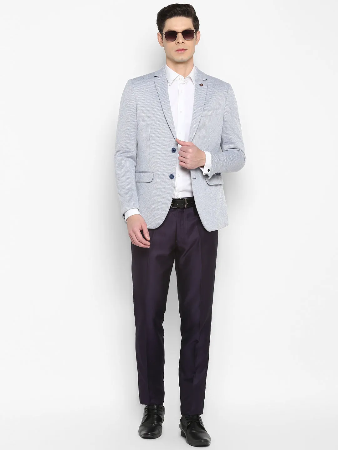 Stipe Silver Grey Blazer for Men