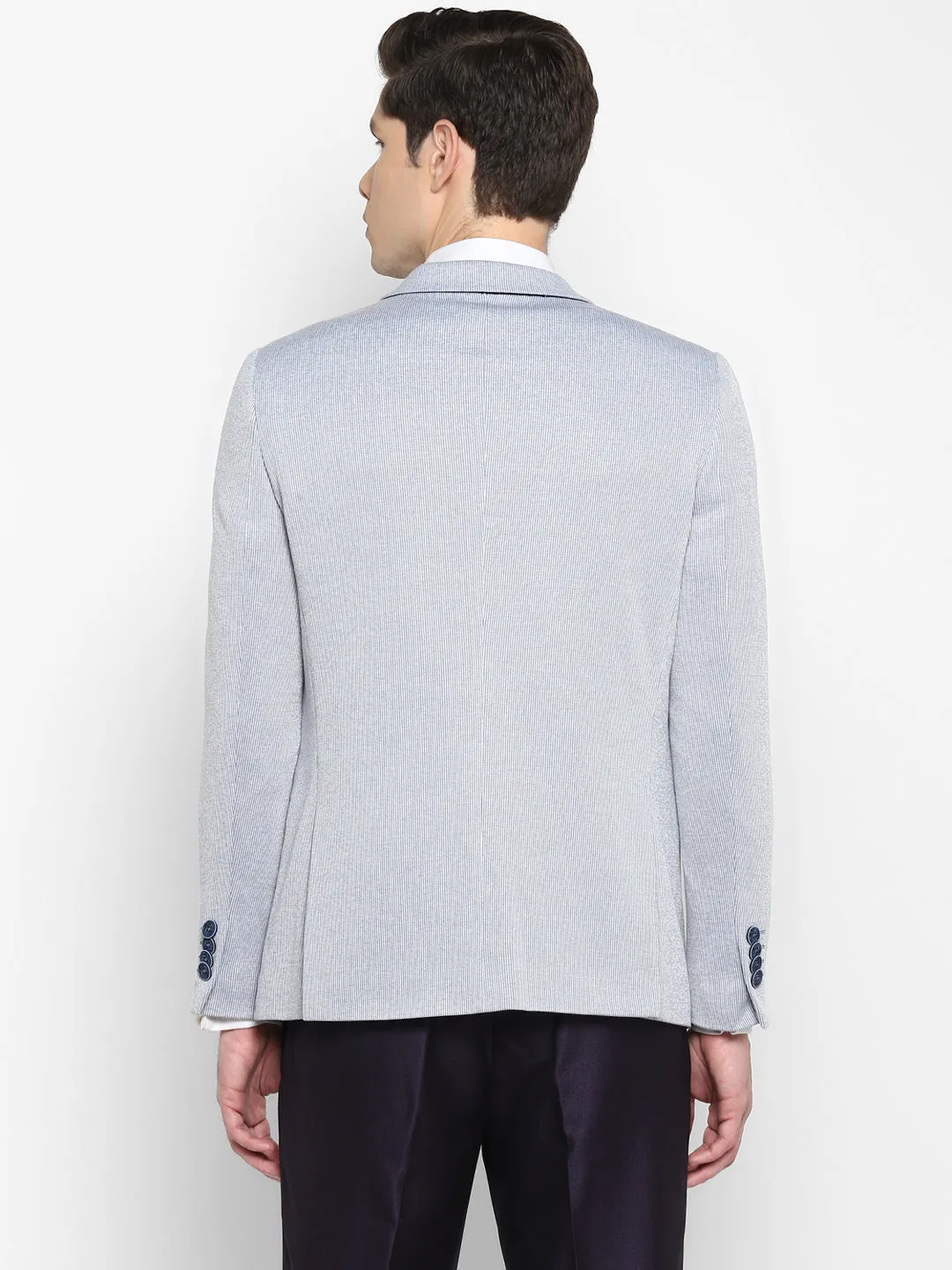 Stipe Silver Grey Blazer for Men