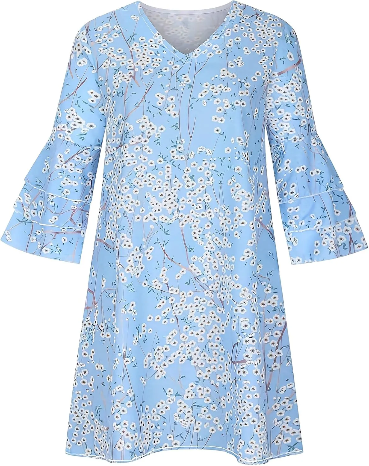 Summer Dresses for Women Ladies Casual Loose Fit Sundress Trendy Flowy Boho Floral Print Mini A Line Shift Dress