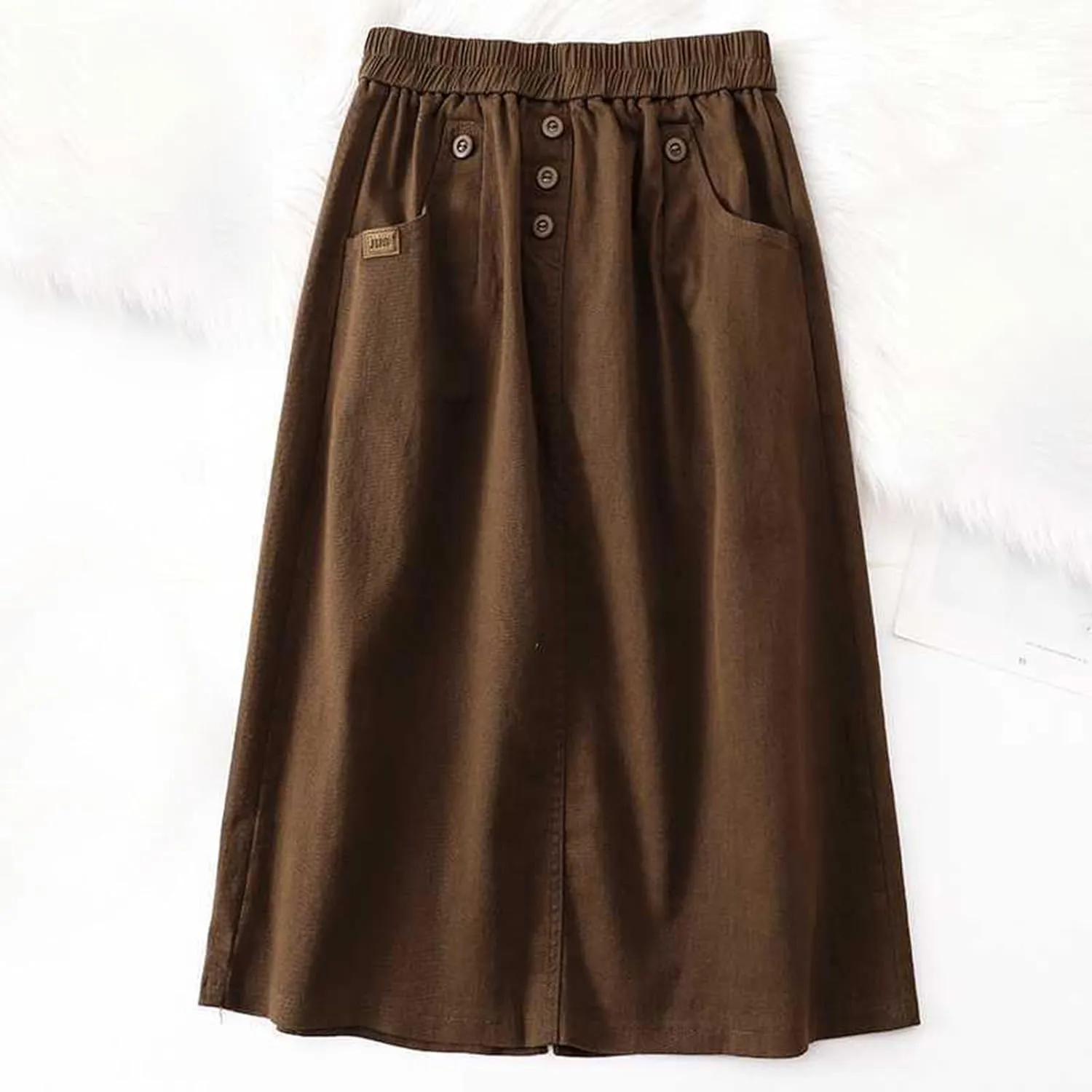 Summer Skirts for Women 2025 Trendy High Waisted Bubble Long Skirt Casual Soft Maxi Linen Skirt with Pockets