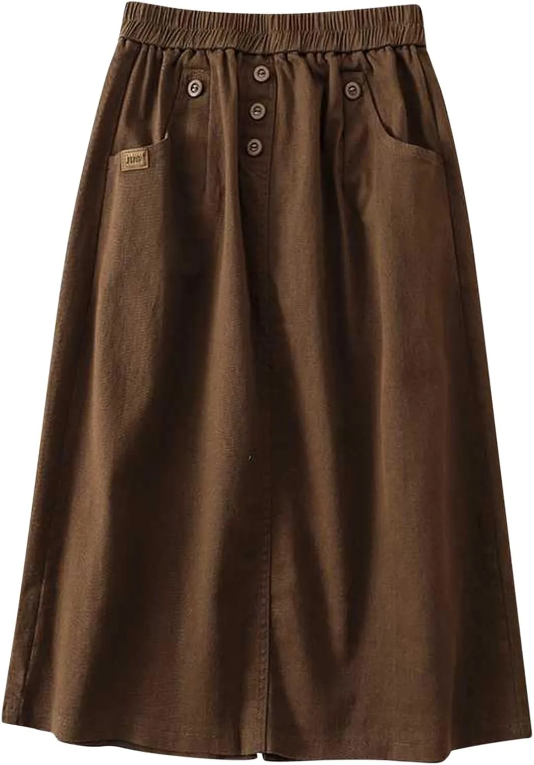 Summer Skirts for Women 2025 Trendy High Waisted Bubble Long Skirt Casual Soft Maxi Linen Skirt with Pockets