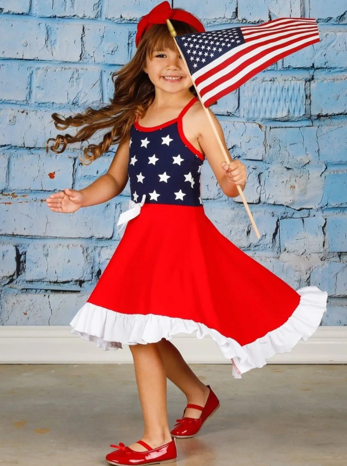 Sweet Stars Ruffle Hem Sundress