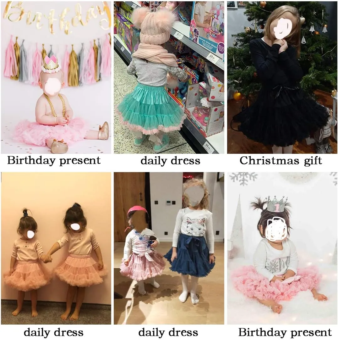 Tutu.kk Baby Girls Tutu Skirt Princess Fluffy Soft Tulle Ballet Birthday Party Pettiskirt (9M-8T)