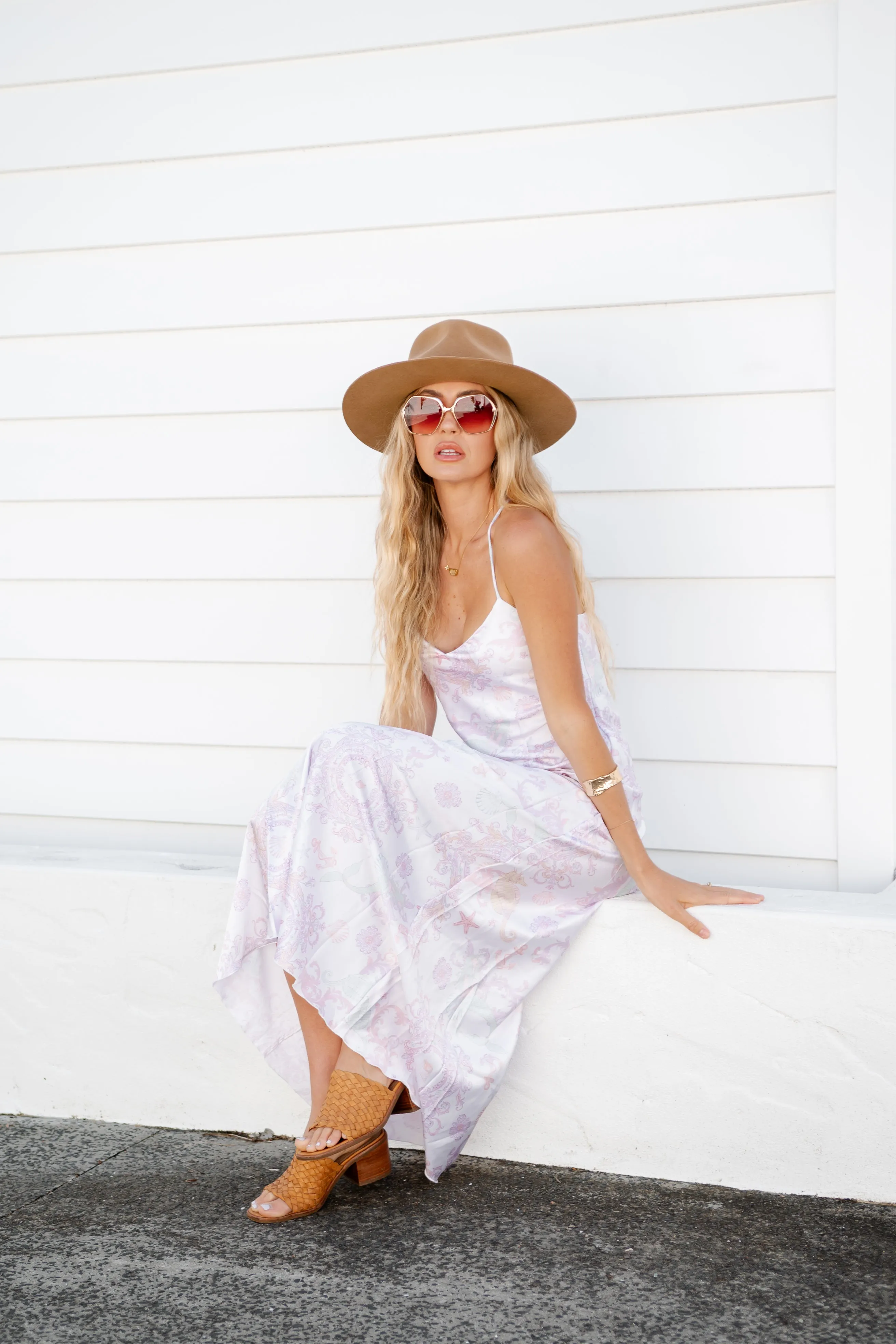 Under the Sea Silk Slip Dress