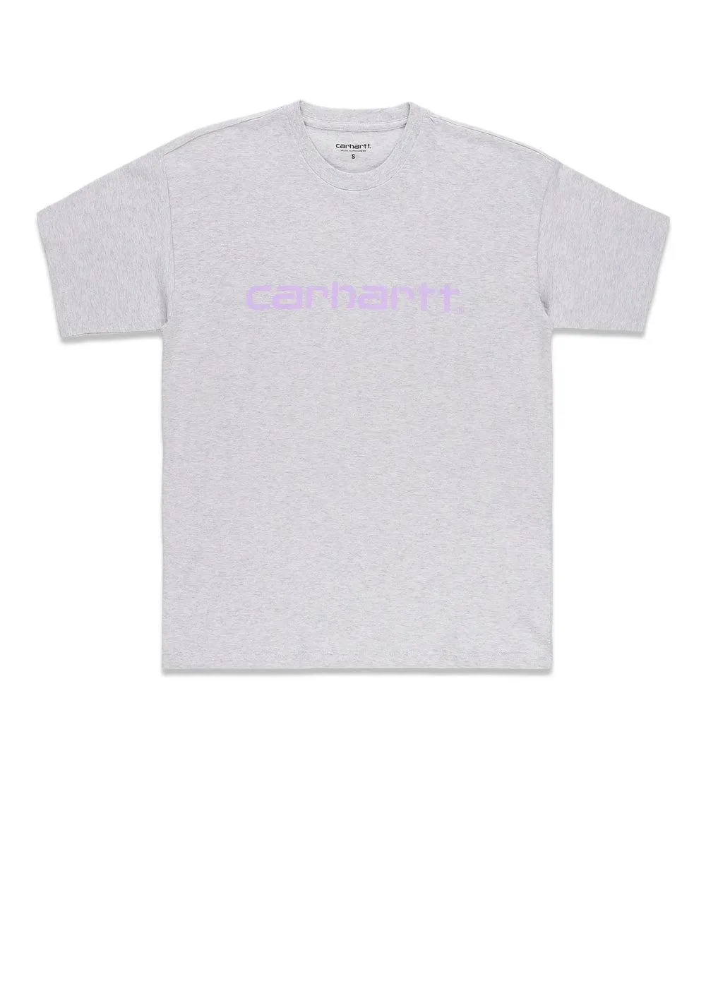 W' S/S Script T-Shirt - Ash Heather / Soft Lavender