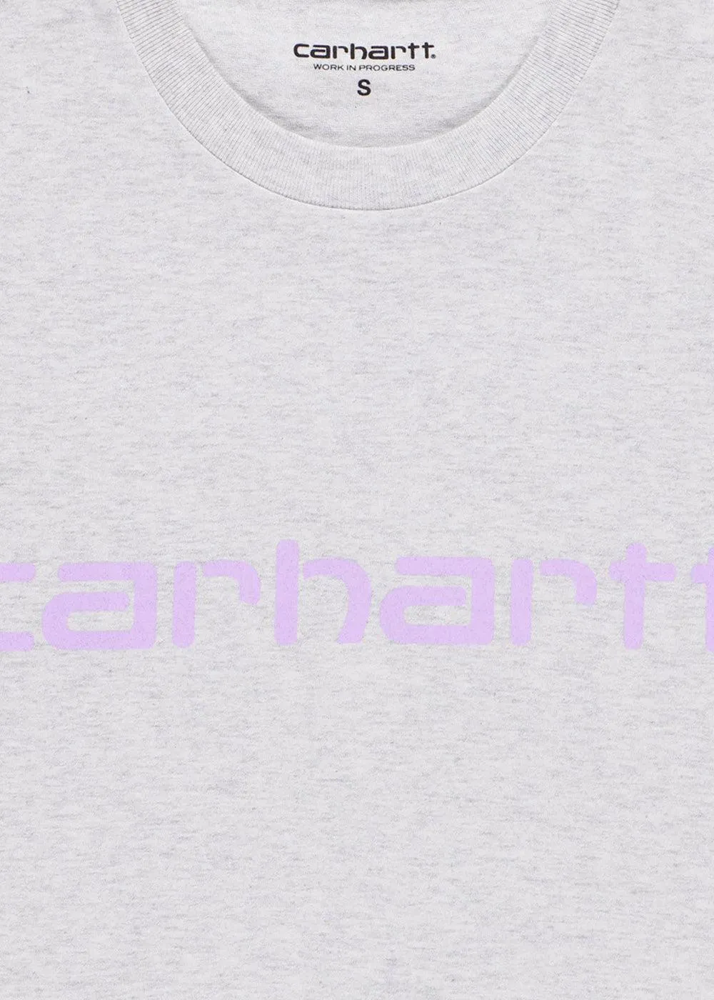 W' S/S Script T-Shirt - Ash Heather / Soft Lavender