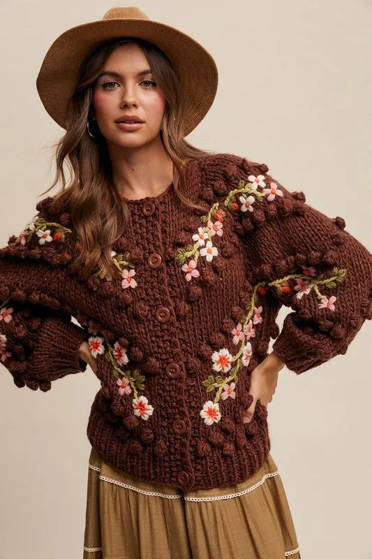 Whimsical Happiness Tuft Dot Cardigan