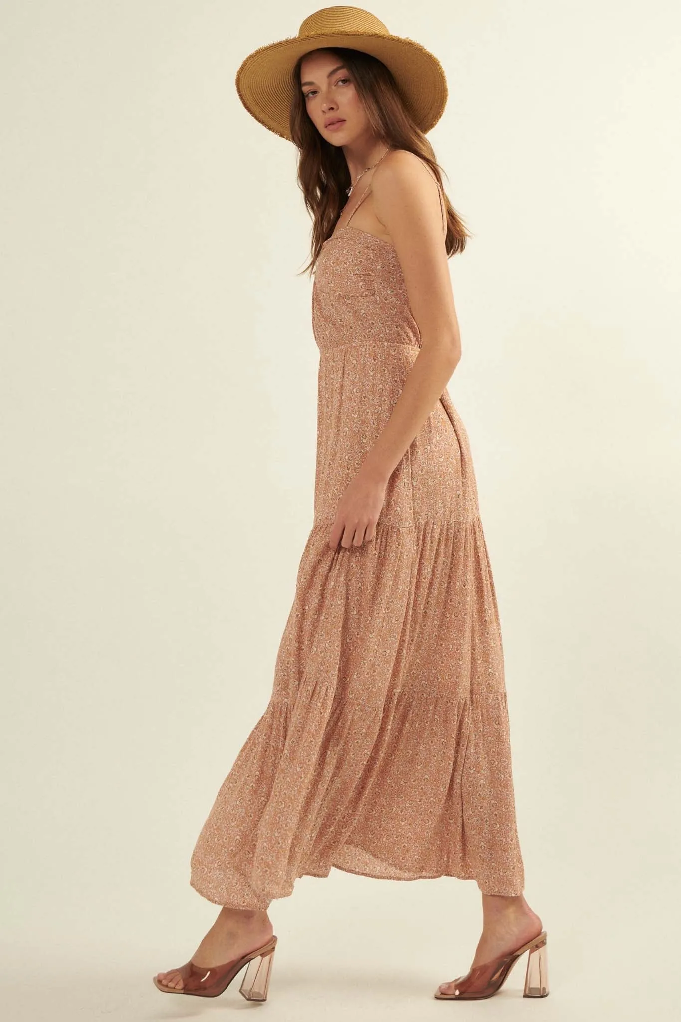 Wildflower Glen Floral O-Ring Maxi Sundress