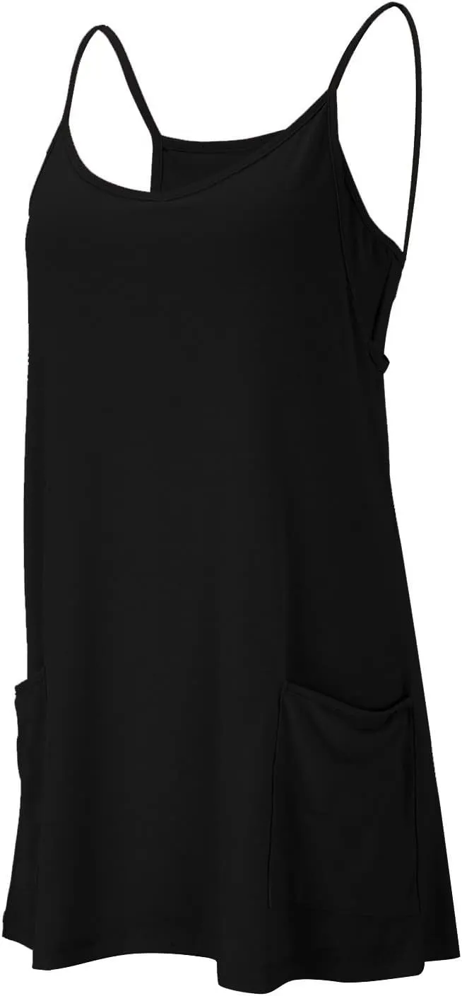 Women Athletic Dress Summer Tennis Workout Active Sports Mini Romper Dress Built in Shorts Travel Vacation
