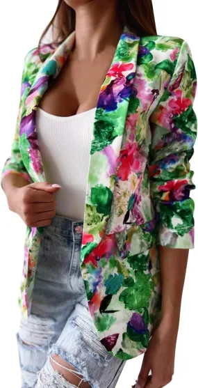Women Blazers for Work Casual Business Ladies Jacket Open Front Dressy Trendy Tops Loose Herringbone Blazer