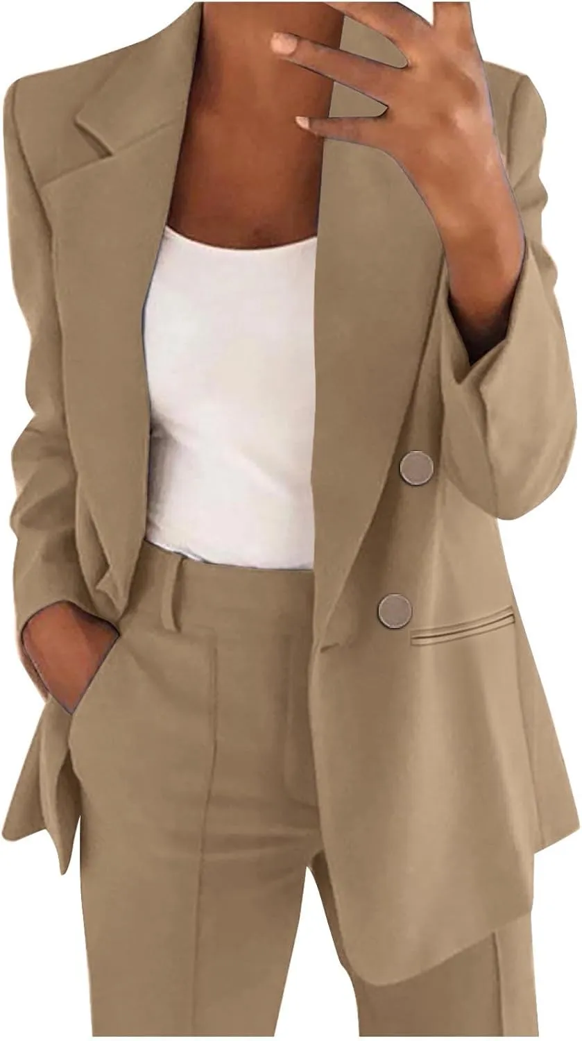 Women Casual Blazer Work Office Open Front Long Sleeve Suit Jacket Blazers for Women Business Casual