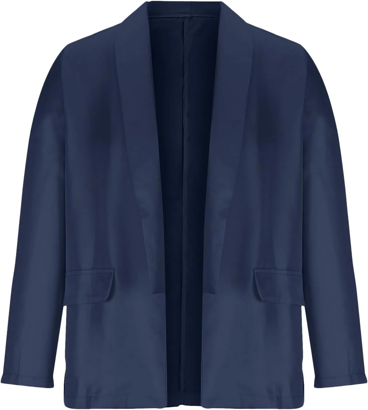 Women Long Sleeve Casual Work Jacket, Lightweight Comfy Business Blazer Open Front Notched Collar Formal Blazer Coat