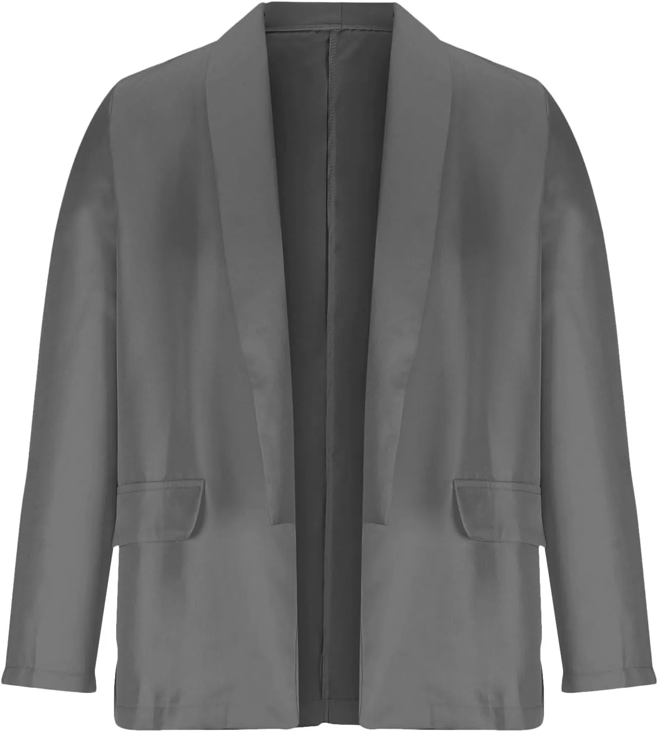 Women Long Sleeve Casual Work Jacket, Lightweight Comfy Business Blazer Open Front Notched Collar Formal Blazer Coat