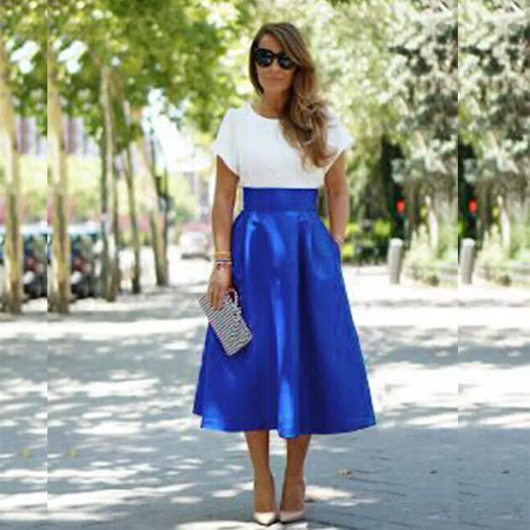 Women Popular Mid-Length Pocket Tutu Skirt