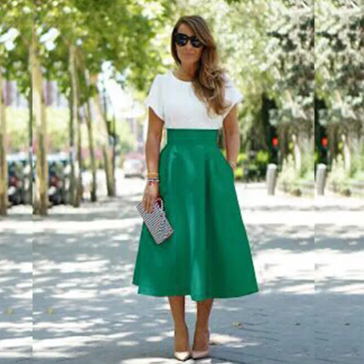Women Popular Mid-Length Pocket Tutu Skirt