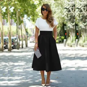 Women Popular Mid-Length Pocket Tutu Skirt
