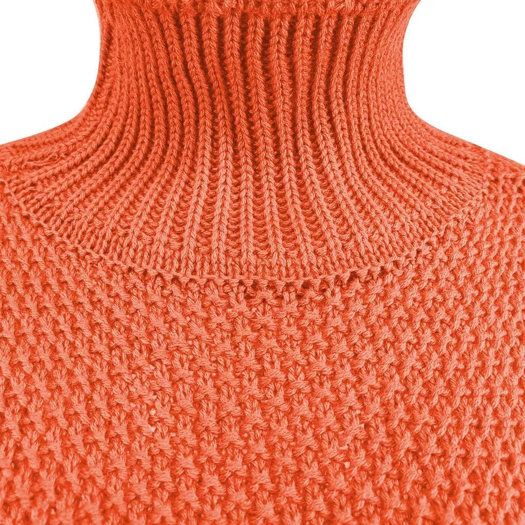 Women Sweaters for Fall and Winter Turtle Neck Chunky Knit Long Sleeve Sweater Batwing Sleeve Comfortable Solid Pullover