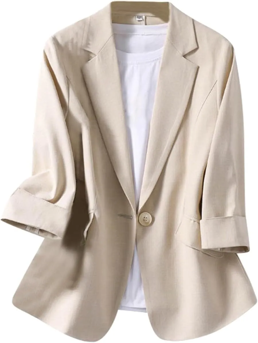 Womens Casual Blazers Long Sleeve Blazer Open Front Cardigan Jacket Work Office Blazer Elegant Casual Work Jacket
