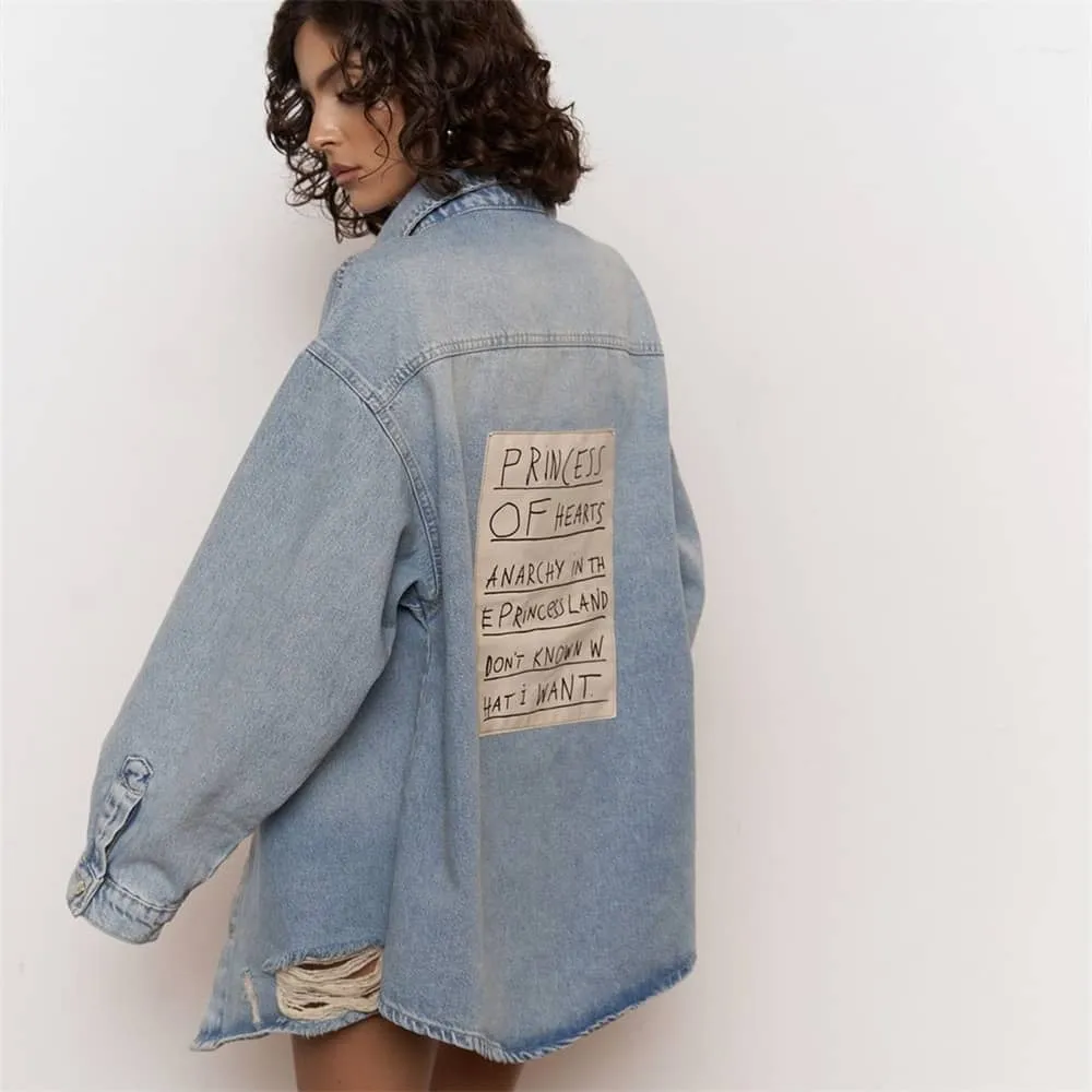 Women's denim shirt cardigan jacket