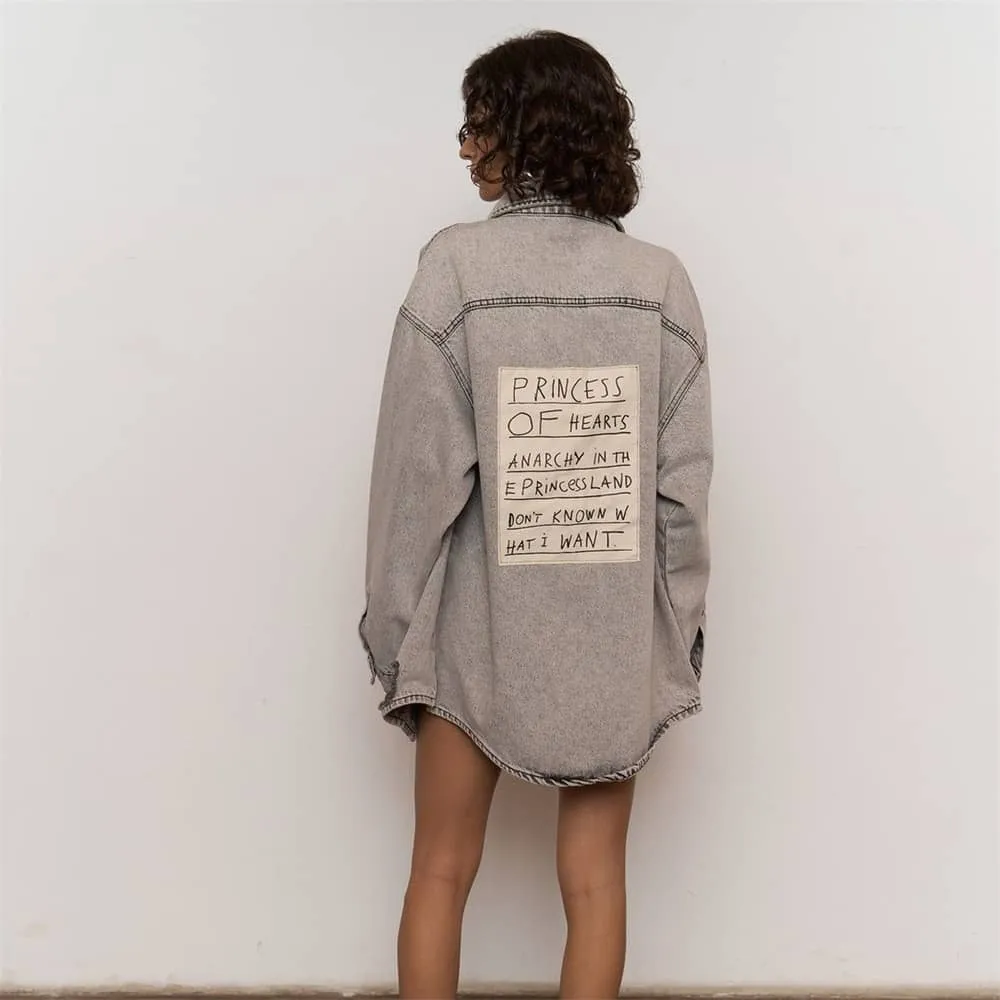 Women's denim shirt cardigan jacket