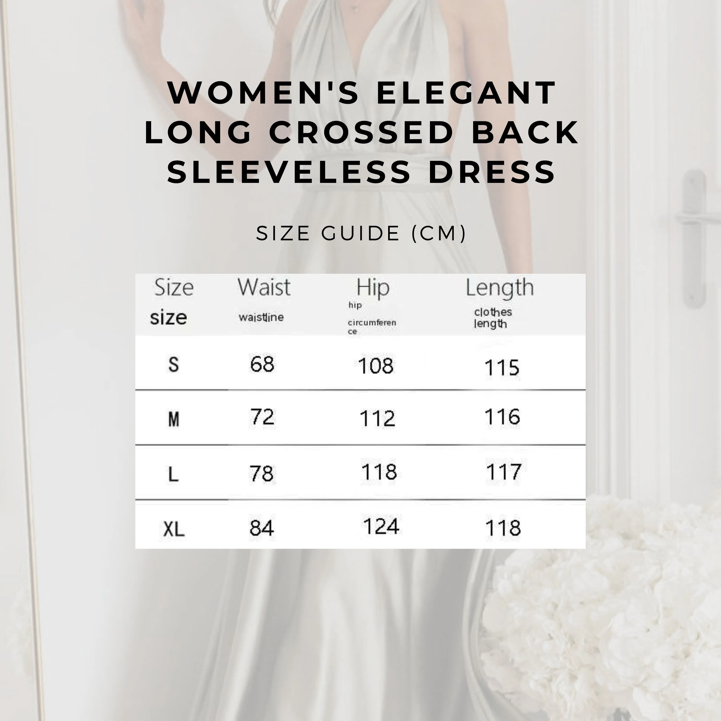 Women's Elegant Long Crossed Back Sleeveless Dress