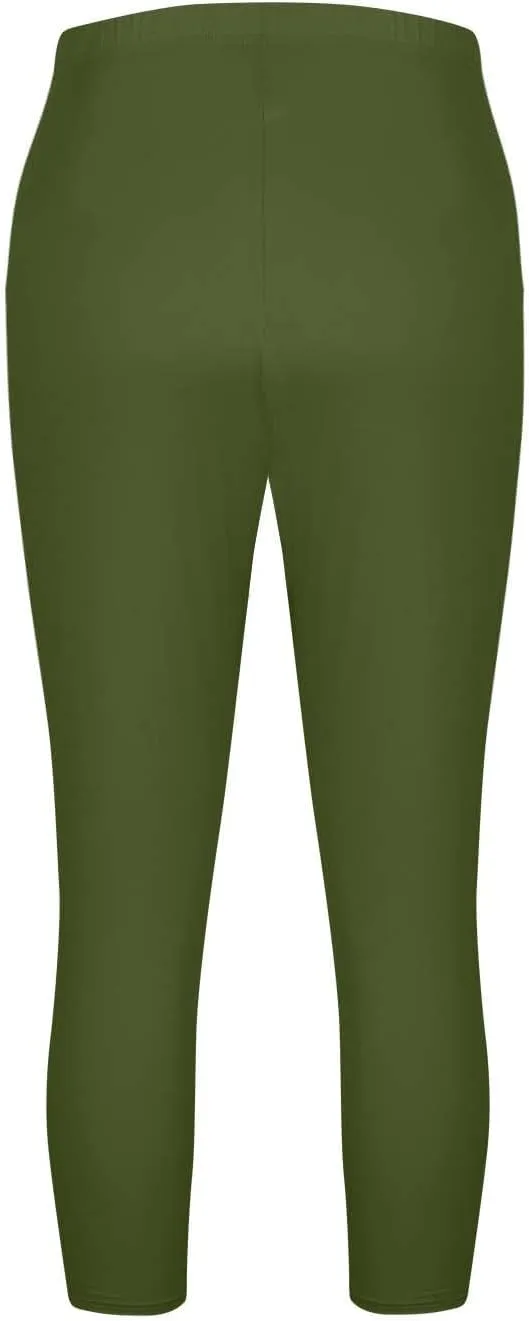 Women's Plus Size Capris Leggings High Waist Tummy Control Pants Soft Stretchy Yoga Workout Capped Pants