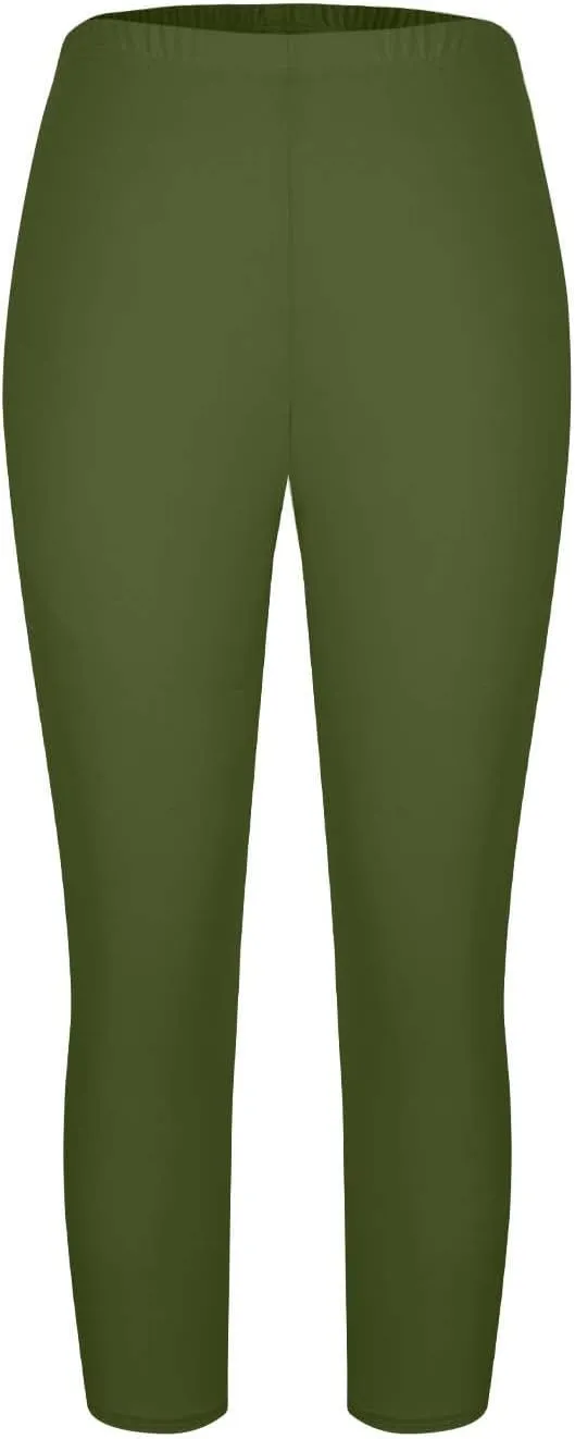Women's Plus Size Capris Leggings High Waist Tummy Control Pants Soft Stretchy Yoga Workout Capped Pants