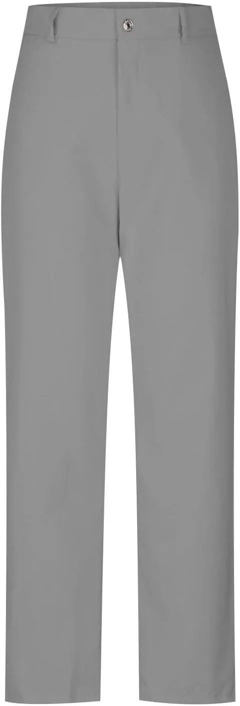 Women's Solid Color Stylish Casual Straight Leg Pants with Button Closure and Pockets Comfortable Work Trousers
